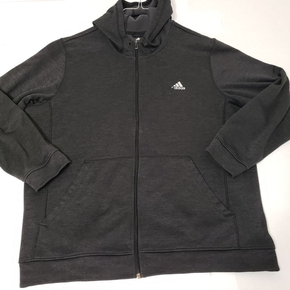 Adidas ClimaWarm Men’s XL Black Full Zip Hoodie Performance Athletic Jacket